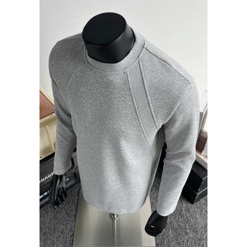 Cleanfit Patchwork Chinese Cotton Long Sleeve T-Shirt For Men, Spring And Autumn Design, Round Neck Sweatshirt, American_voghion.com