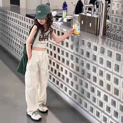 中国子供服女の子パンツ子供オーバーオール速乾性カジュアルパンツ 2025 春夏新作スポーツファッショナブルなズボン