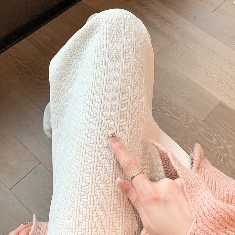 Pantalones anchos para mujer estilo caliente más tamaño recto 2025 otoño e invierno nuevo estilo todo-fósforo delgado de cintura alta más terciopelo grueso pantalones casuales