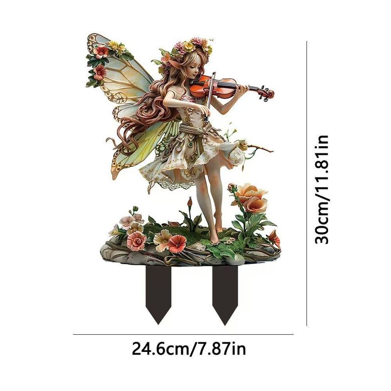 跨境魔法鹿与森林精灵花园桩插牌亚克力庭院地插盆栽装饰场景点缀|undefined