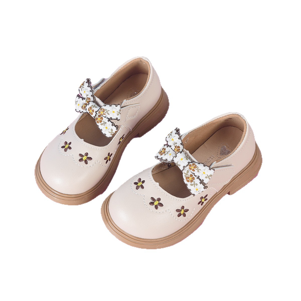 Zapatos para niñas, nuevos zapatos de cuero bordados para bebés de niñas, zapatos de princesa de arco extranjero, zapatos de suela suave para niños. image 6