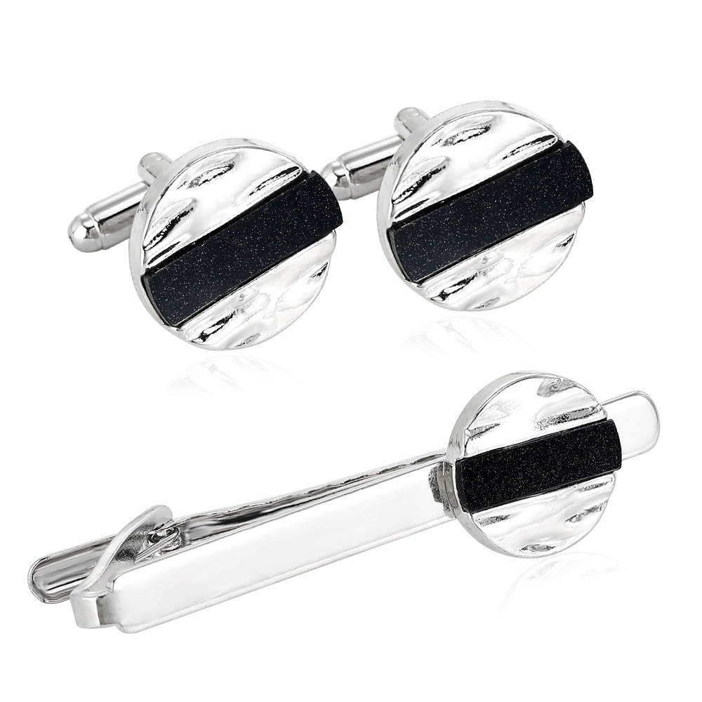 fashion starry round cufflinks for men and women business French shirt cuff nails tie clips suit accessories_voghion.com