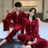 Mingyu 2022 winter marry Wedding lovers pajamas suit sexy High-end gules Jinsirong Home Furnishings