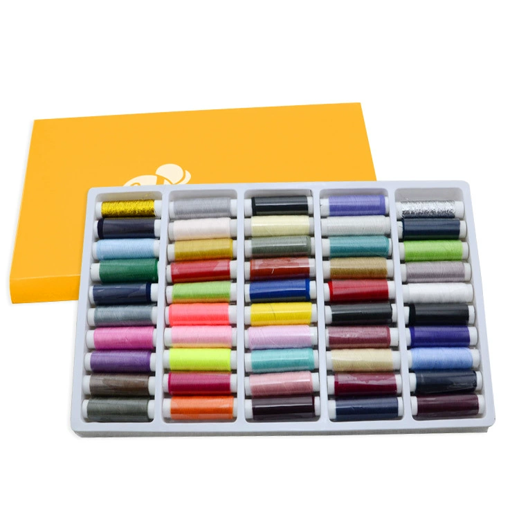 Швейные нитки 50 цветов бытовое шитье подарок 402 цвета нитки ручная строчка DIY нитки для вышивания желтая коробка