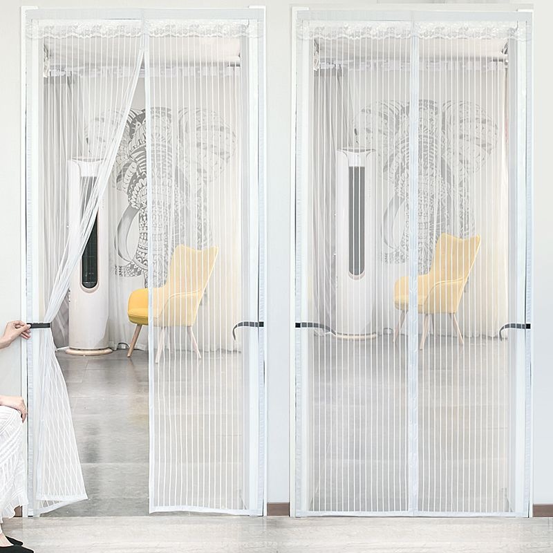 Summer mosquito-proof door curtain with magnetic tape for home use in the bedroom, fabric screen curtain for mosquito protection, high-quality magnetic partition curtain without drilling