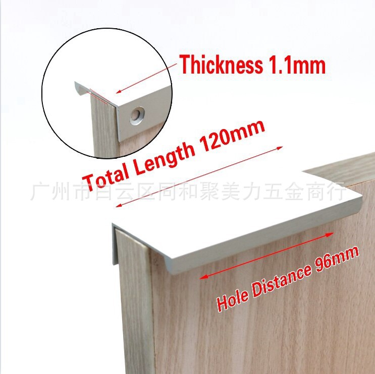 Puerta de armario invisible sin perforaciones mango oculto cajón minimalista moderno mango alargado negro oro plata