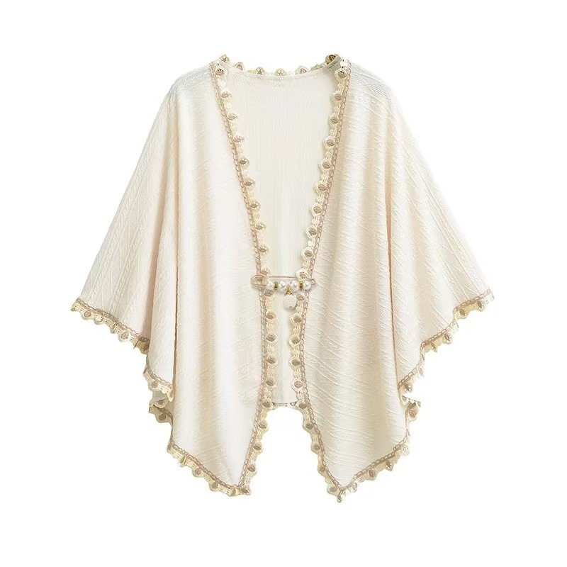Scialle donna retrò artistico mantella cardigan versatile_voghion.com