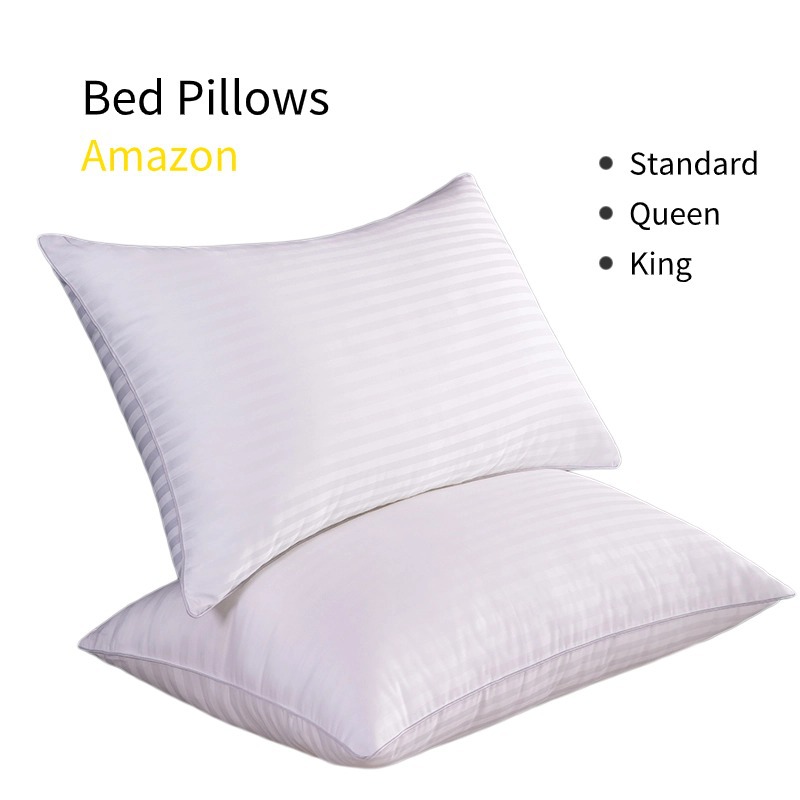 bed Pillows cross-border amazon fiber 3d feather and velvet stripe pillow core five star hotel pillow core