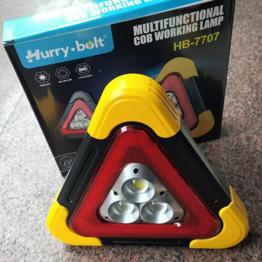 Tripod warning light LED multifunctional car emergency light solar charging car triangle safety warning sign