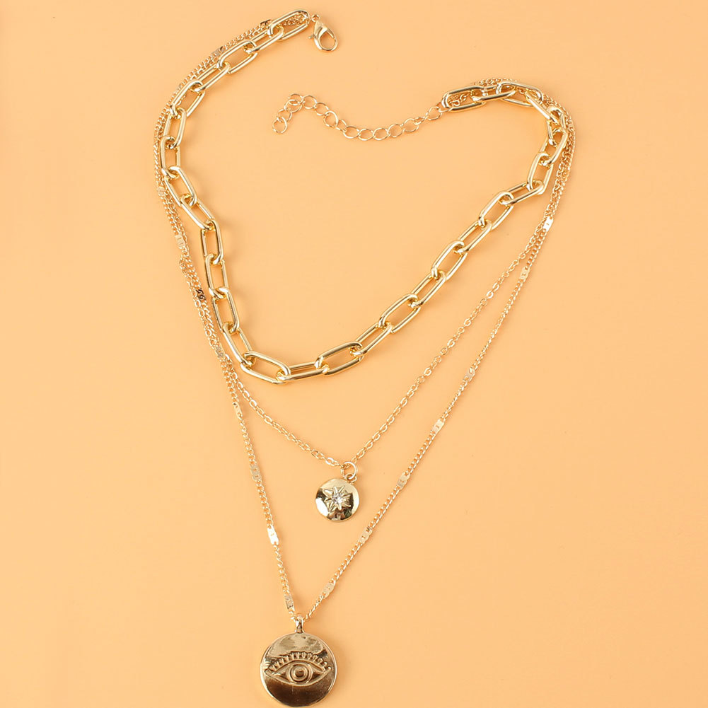 Collier En Alliage Multicouche Yeux De Mode En Gros display picture 4