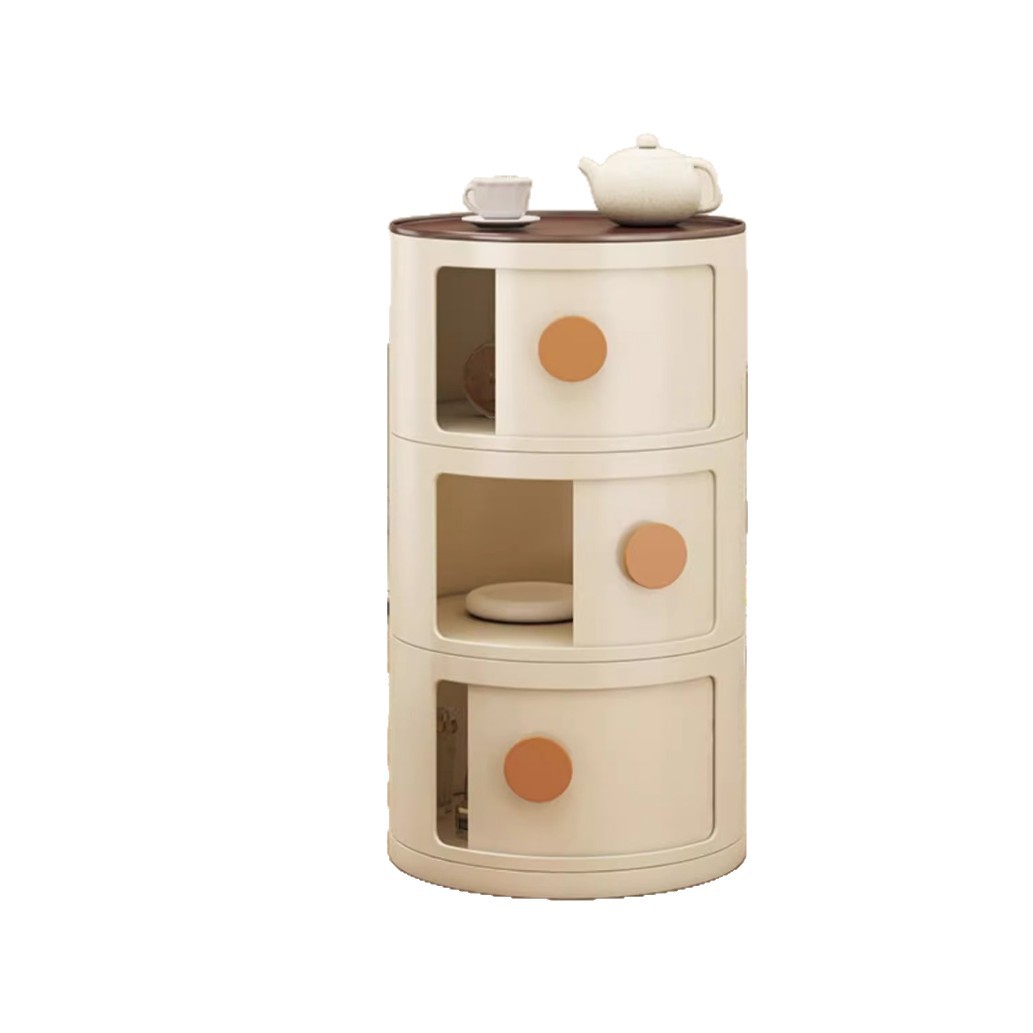 Sofá creativo, sala de estar pequeña, mesa de té redonda, lujo ligero, alta sensación de armario, mesa redonda de balcón