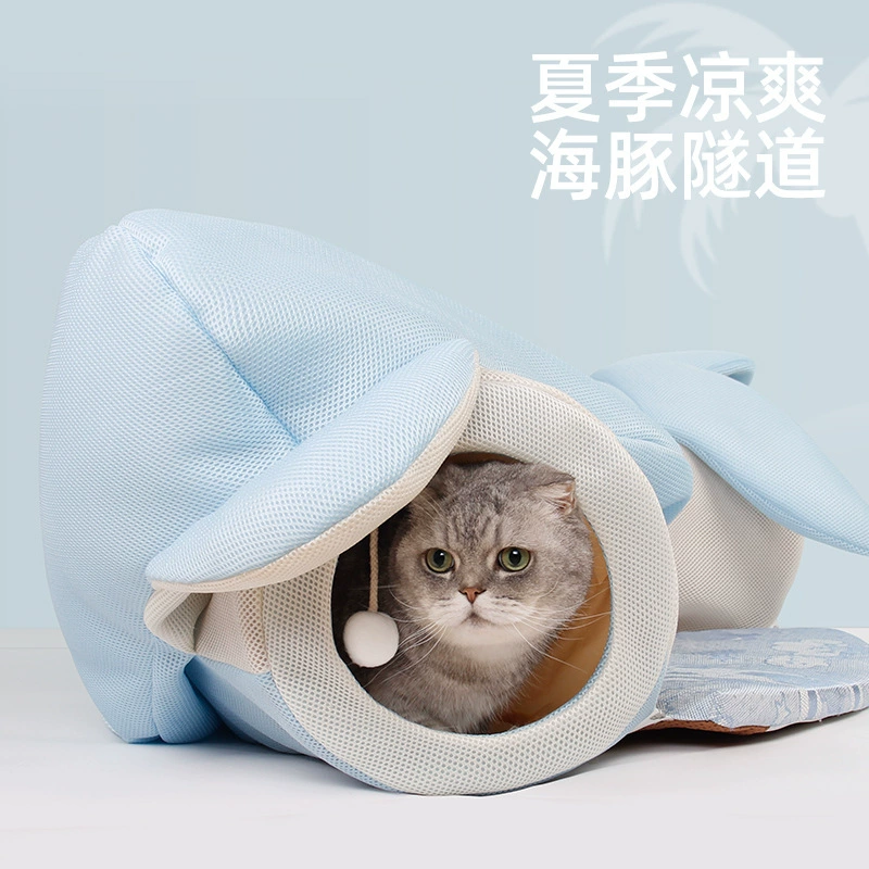 Летний Дельфин Проход Попугай Кошка Тоннель Элегантный Цвет Дышащий Голубой Раковина Мультфильм Дракон Кошка Игрушка