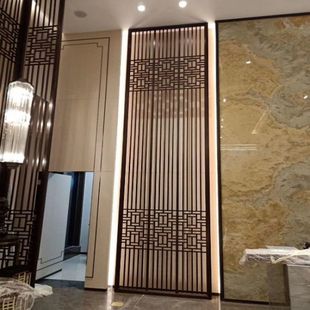 Goldsmith Shijia-Carved Hollow Stainless Steel Screen Processing Home Installation Measurement