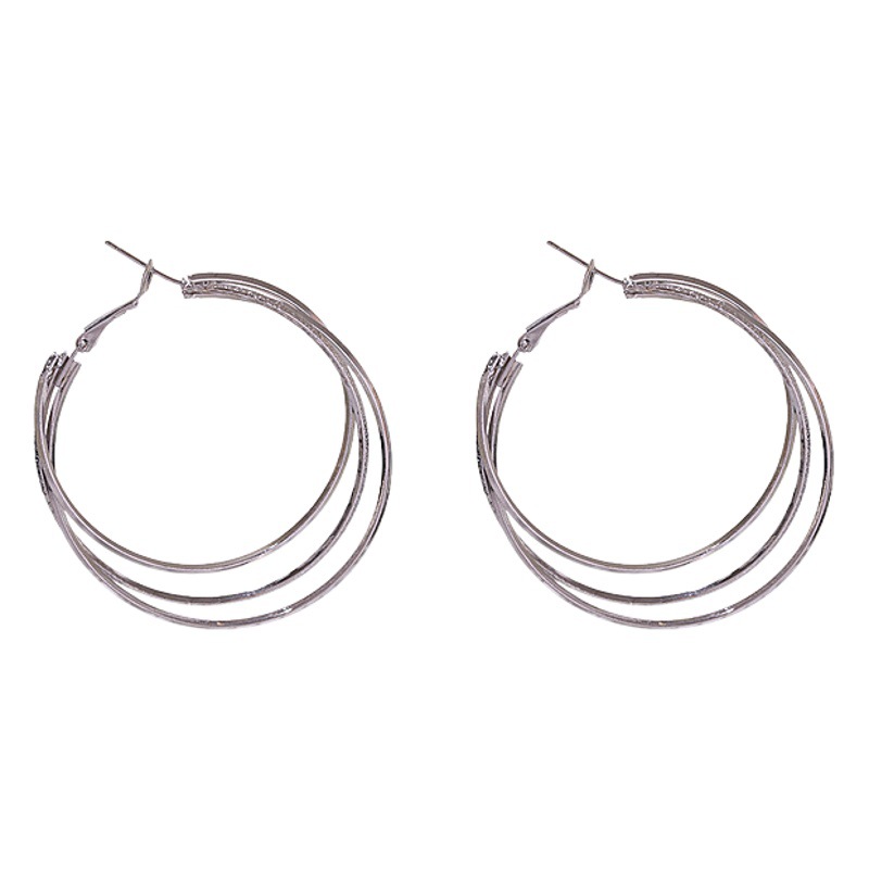 @ Special Offer @ South Korea 2025 New Fashion Multi-layer Big Circle Fashion Temperament Goddess Fan Exaggerated Earrings Earrings Women