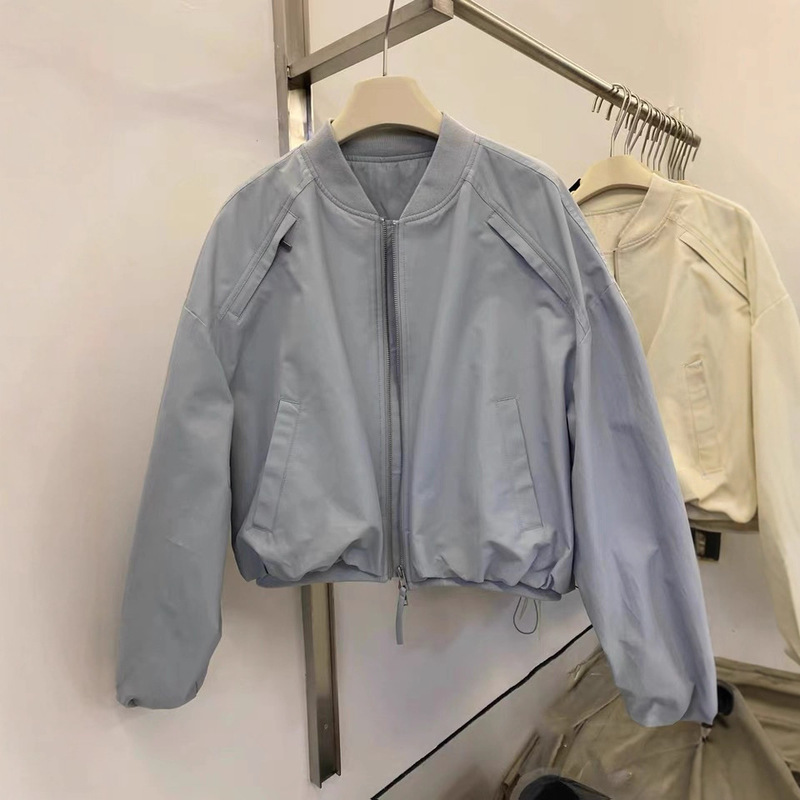 韩系拉链短款棒球服外套女2025秋款新款宽松休闲小个子夹克上衣潮|undefined