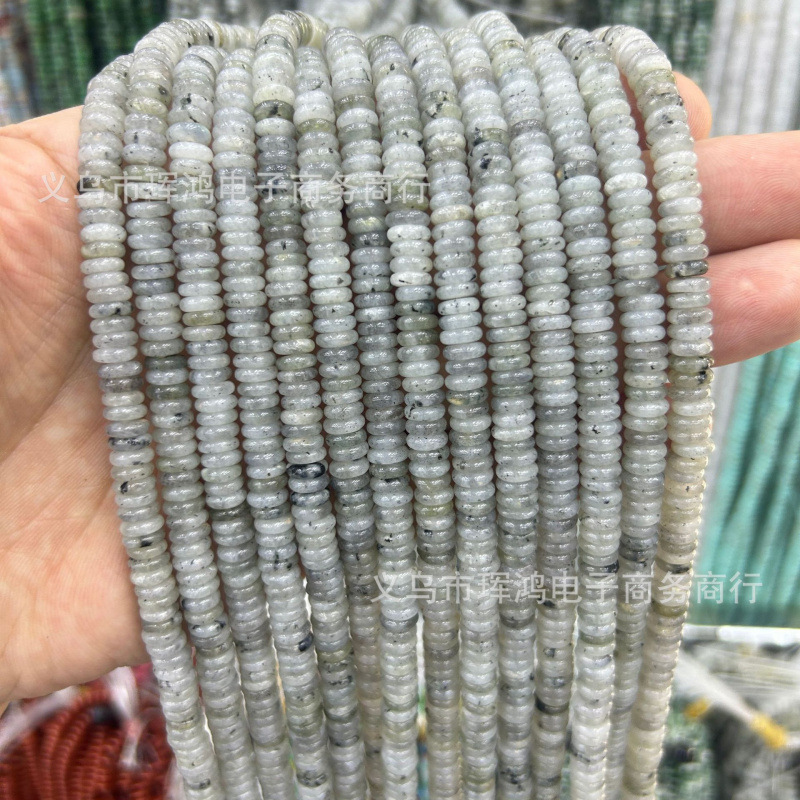 天然石2*6mm亚马逊算盘珠虎眼圆片散珠diy饰品配件定位珠隔片串珠|undefined