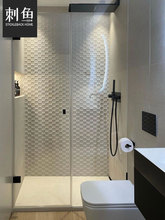 哑光蜂窝砖浴室极简素色侘寂微水泥瓷砖卫生间背景墙地砖鱼骨箭头