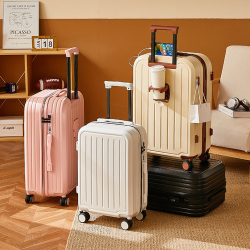 Coffee Cup Rack Large Capacity Luggage Roller Suitcase For Women High Quality Multifunctional Portable Lightweight Wheel Carry-on Travel Case