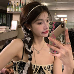 New Chinese Style Silk Scarf Hair Tie with Tassel Headband for Women - Set of 1 Headband - Summer 2024 New Arrival Braided Hair Ribbon