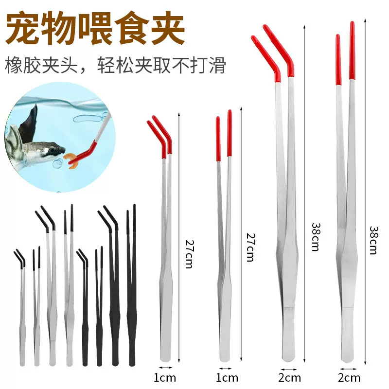新款不锈钢食物投喂爬宠投食器宠物喂食器喂龟镊子套装水草造景夹