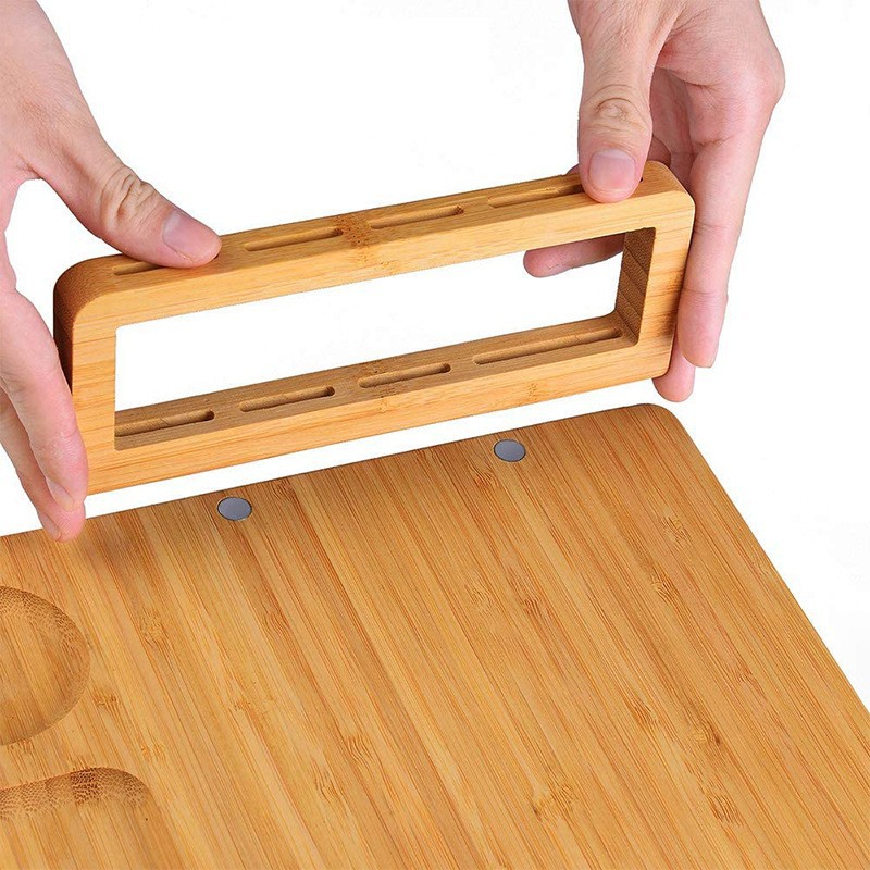 Nueva tabla de cortar de bambú fábrica al por mayor en stock tabla de quesos de bambú con imán