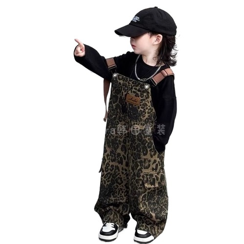 Children's Autumn Outfit 2025: Boys' High-End Stylish Belted Pants for Girls, Trendy Fashion Work Pants
