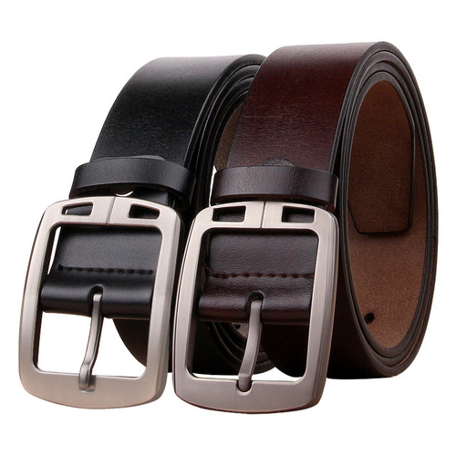 Cross-border men's antique pin buckle belt, genuine leather men's belt, cowhide vintage trouser belt manufacturer for young and middle-aged people