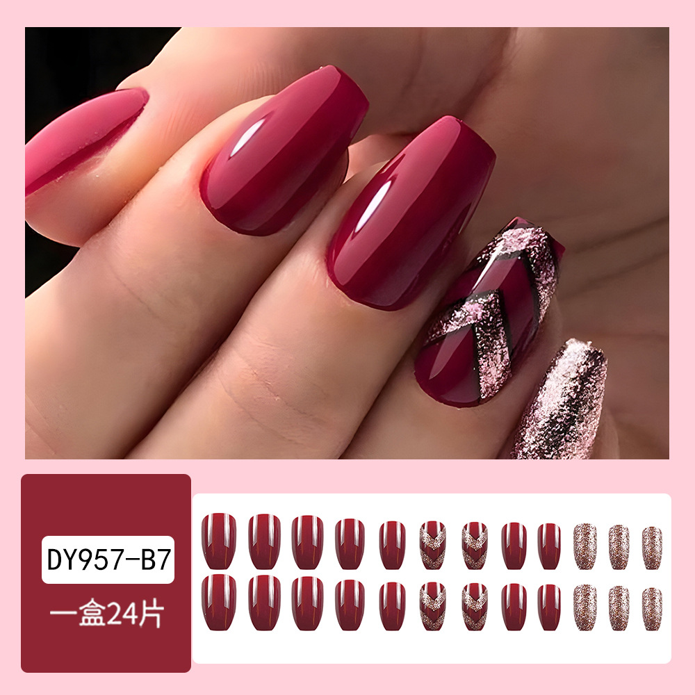 Puntas de uñas postizas de estilo europeo y americano, piezas de uñas desmontables de longitud media, uñas usables, puntas de uñas puras y elegantes.