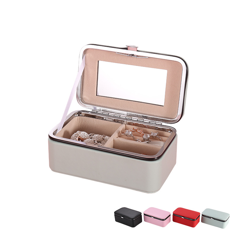 Manufactor machining customized Cross border Jewelry box PU Leatherwear travel Jewellery European style Portable Jewelry box jewelry storage box