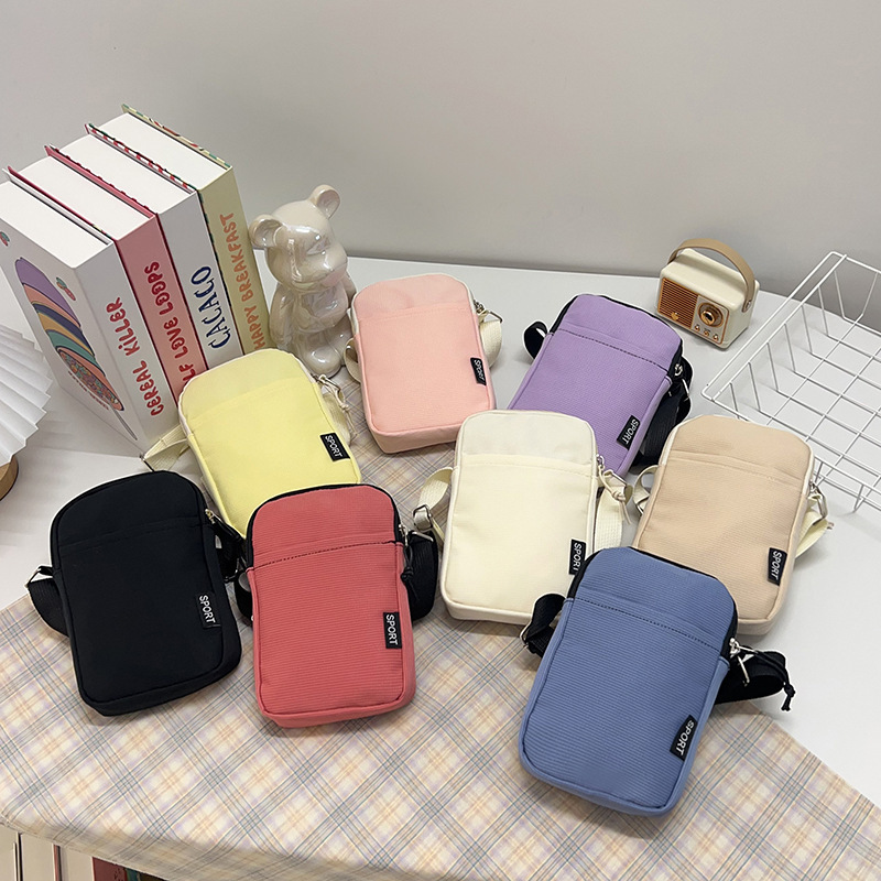 Simple cross-border trendy solid color crossbody phone bag, portable and lightweight neck-hanging phone pouch, coin purse, shoulder bag Simple cross-border trendy solid color crossbody phone bag, portable and lightweight neck-hanging phone pouch, coin purse, shoulder bag