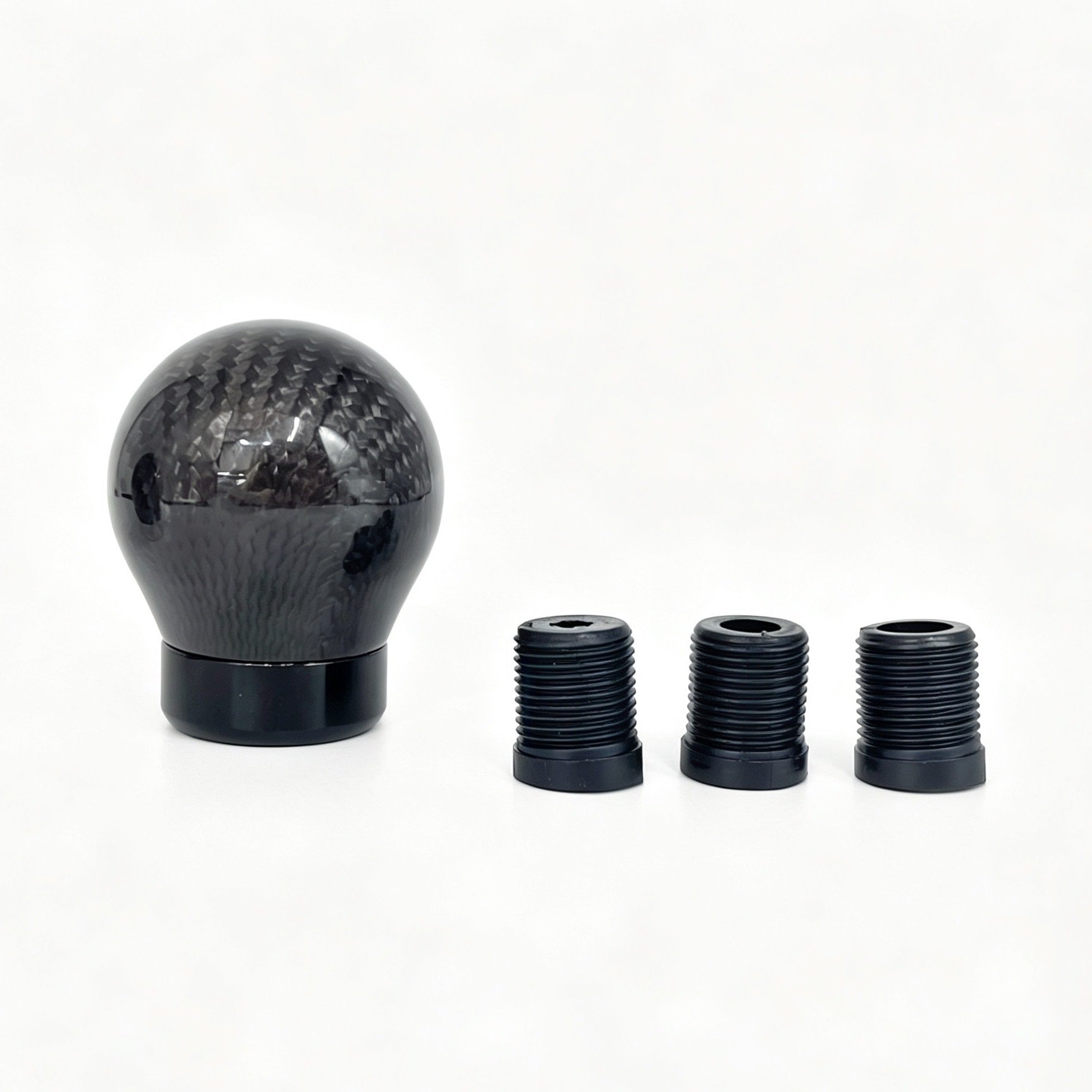Cross-Border Car Modification Parts Carbon Pattern Gear Shift Knob Round Real Carbon Fiber Shift Lever Head
