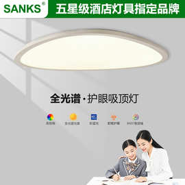 三棵松无缝款轻奢全光谱护眼吸顶灯儿童房书桌简约学生客厅卧室灯