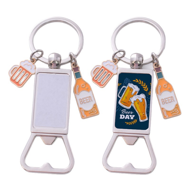 Copa del mundo en stock llaveros en blanco de transferencia térmica consumibles llaveros metálicos abrebotellas cerveza personalizada destornillador