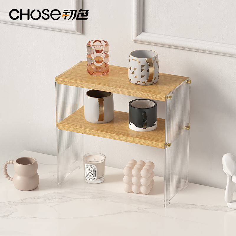 Nuevo portavasos acrílico, escritorio de oficina, taza portátil multiusos, soporte de almacenamiento de toallas de papel, múltiples capas, fácil de limpiar