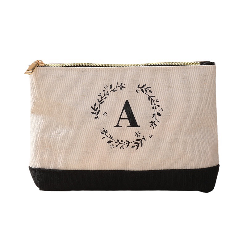 Portefeuille en toile à fermeture éclair zéro, trousse de rangement pour produits cosmétiques, trousse de toilette, trousse pour téléphone portable, trousse à clés, trousse à maquillage imprimée avec lettres_voghion.com