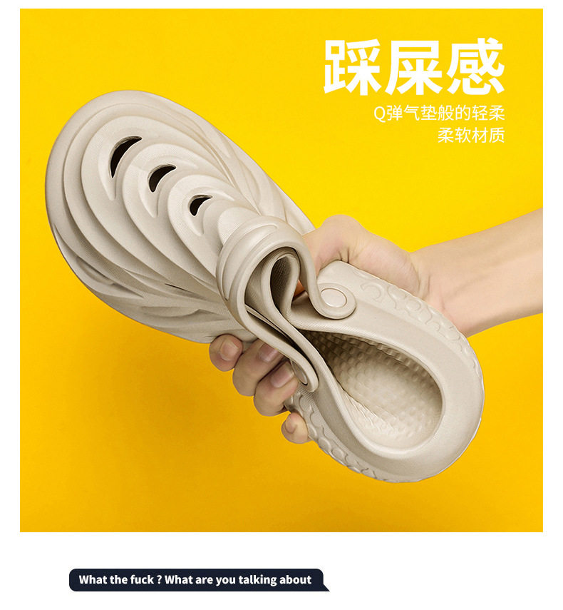 Dép sandal nam bít mũi lỗ thoáng khí kiểu thể thao đi biển — Màu be, Màu trắng, Màu đen, Xanh huỳnh quang chi tiết 6