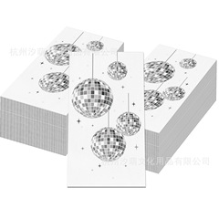 CZJ158 迪斯科灯球长纸巾 节日派对布置餐巾 迪厅装饰一次性纸巾