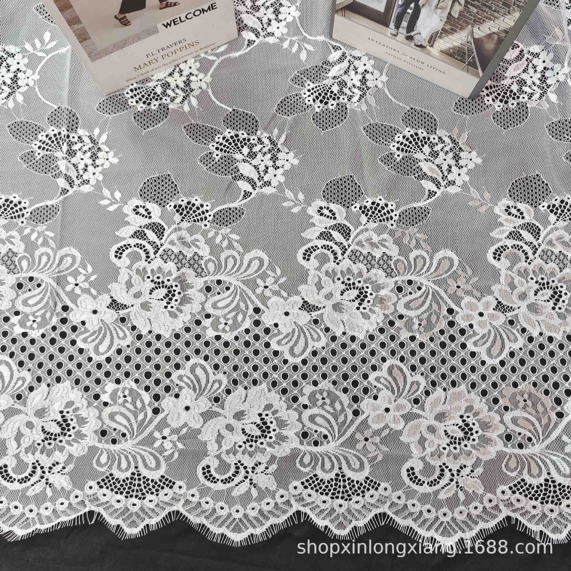 1.5米睫毛蕾丝花边 锦纶无弹力 厂家现货直销童款童装饰宽花边