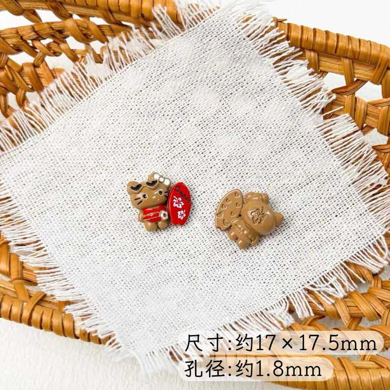 可爱合金黑皮冲浪凯迪猫串珠手工diy手机链钥匙扣材料饰品配件|undefined
