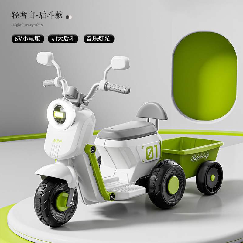 Light luxury white single drive + with rear bucket + 6V4H
