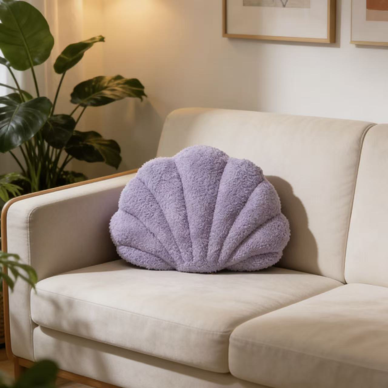 Zhang Yixing's Same Style Plush Shell-Shaped Pillow for Home Aquarium Decoration, Sofa Office Marine Animal Pillow
