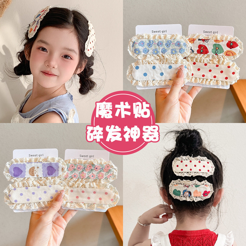 Bebé adornamiento de cabello de encaje dulce fijación de la frente de la niña fijación de cabello de la chica encantadora magia infantil magia