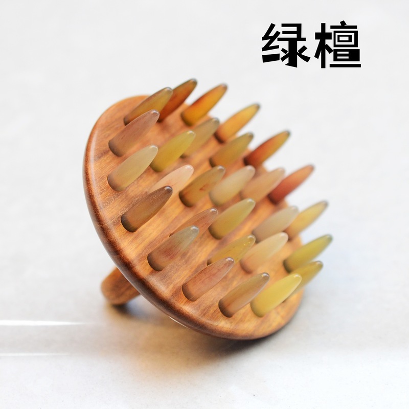 指環櫛緑檀櫛羊角挿し歯櫛黒檀紫光檀円盤挿し歯櫛マッサージ櫛多目的マッサージ櫛|undefined