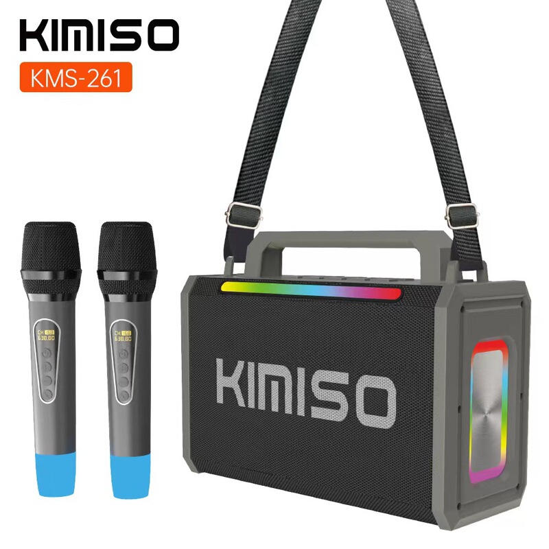 KMS-261 Wireless Bluetooth Speaker High Power Home Outdoor Large Volume Portable Microphone Integrated K-song Audio