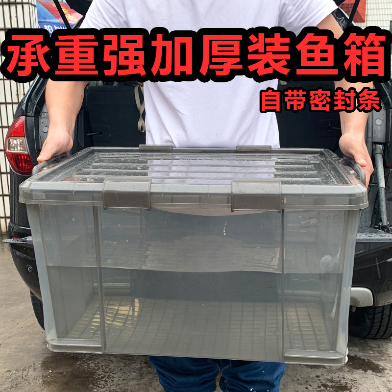thickening Fish barrel Plastic turnover box capacity water tank Fish tank vehicle trunk transparent Fishing Box