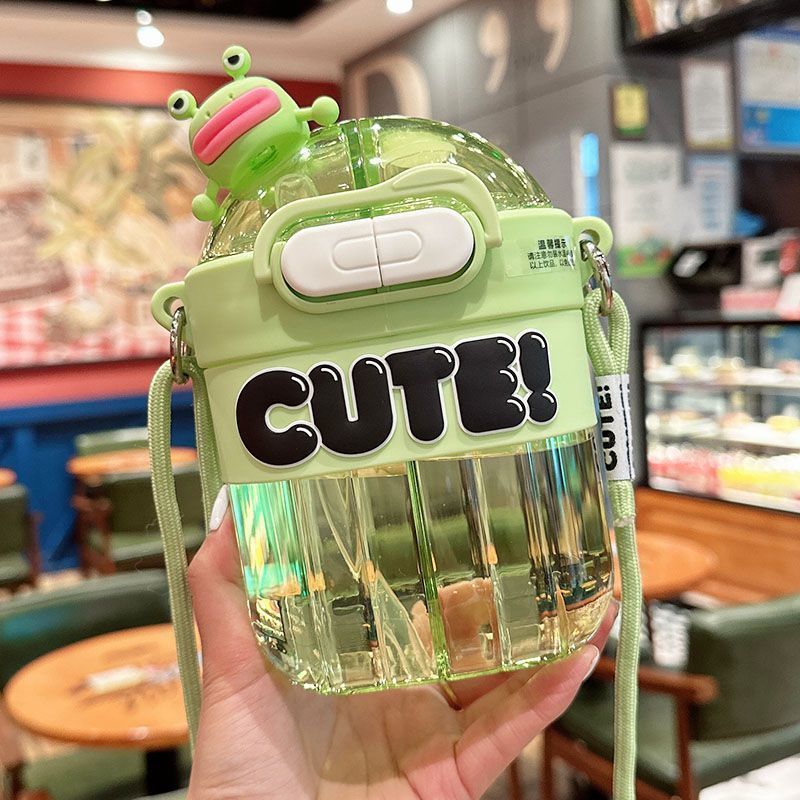 子供用ウォーターカップ、可愛くて見栄えの良い、二重ドリンクカップ、高温耐性プラスチックストローカップ、学校用の特別なポータブルカップ|undefined