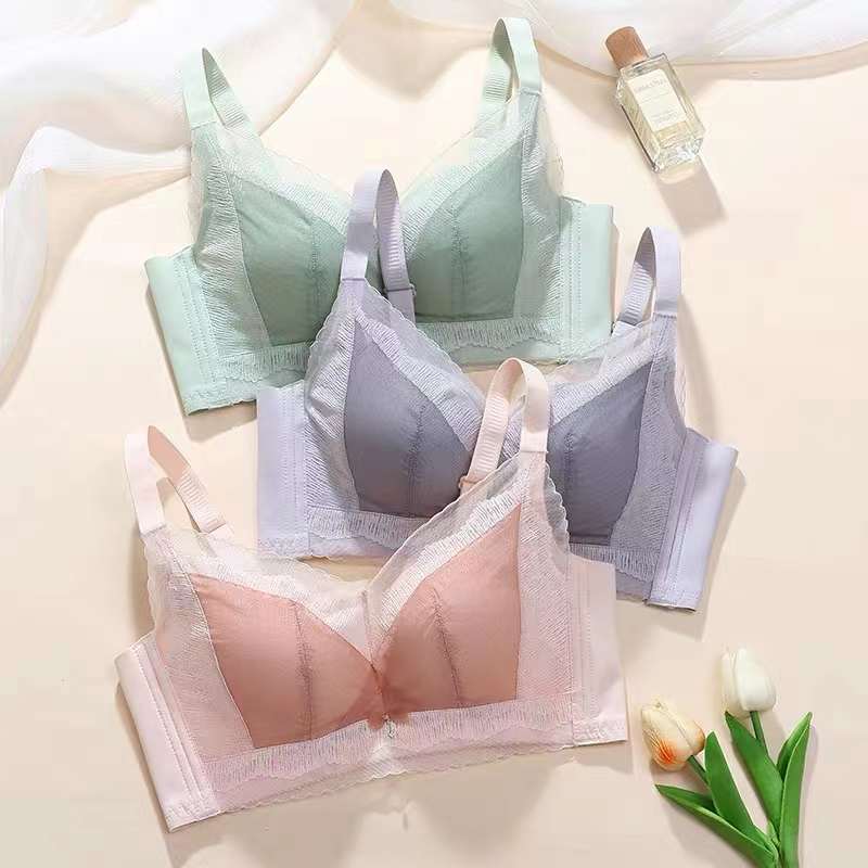Nuevo sujetador de alta calidad de moda de encaje jacquard transpirable ajustable confortable tipo de botón múltiple tipo de ropa interior de mujer