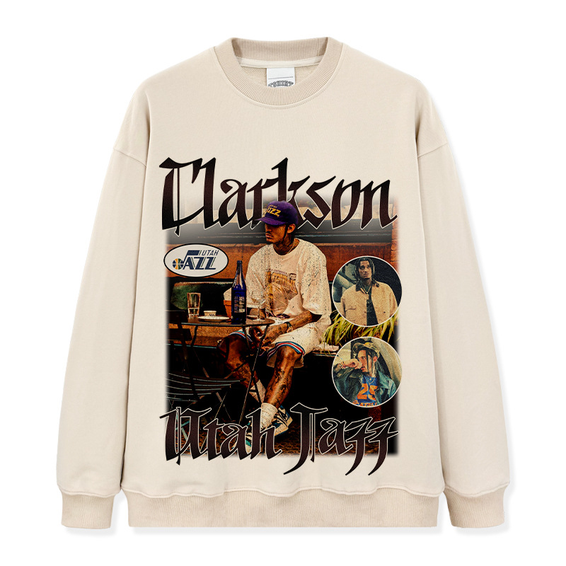 Transfronterizo Clarkson Clarkson camiseta de estrella retro estadounidense de manga corta con estampado