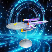 跨境亚马逊独立站金属铁艺室内卧室宇宙飞船模型紫光灯摆件工艺品