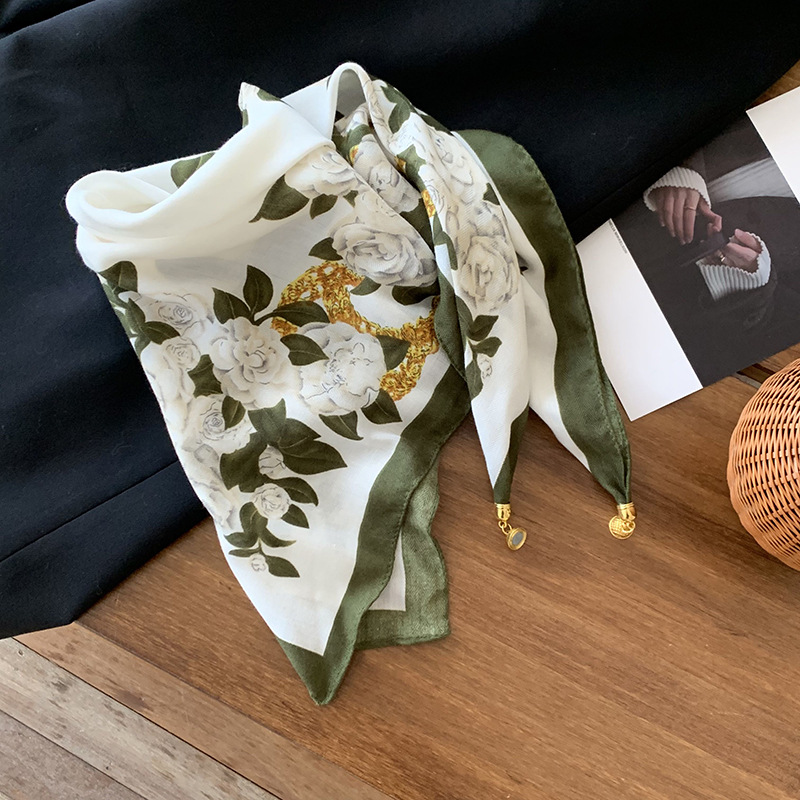 Bufanda de seda para mujer, bufanda cuadrada, estilo de primavera y verano de alta calidad, bufanda de cuello, bufanda magnética de moda, bufanda de todo fósforo, chal al por mayor